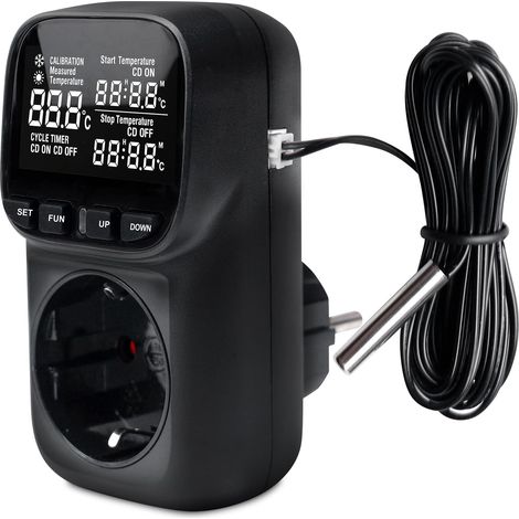 Régulateur De Température Numérique - Sonde Thermostat Intégrée - Prise Électrique Contrôlée - Pour Serre Intérieure Et Environnement Contrôlé - 1 Pièce