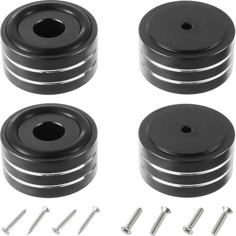 Supports Antivibrations - Amortisseurs En Alliage D'aluminium - Pour Haut-Parleurs Et Caisses De Basses - 40 X 20 Mm - Noir - Lot De 4 (1/5)