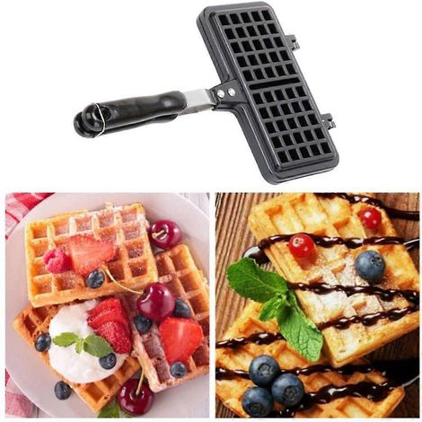 Gaufrier double face pour une cuisson rapide et pratique, moule à gaufres antiadhésif (1/4)