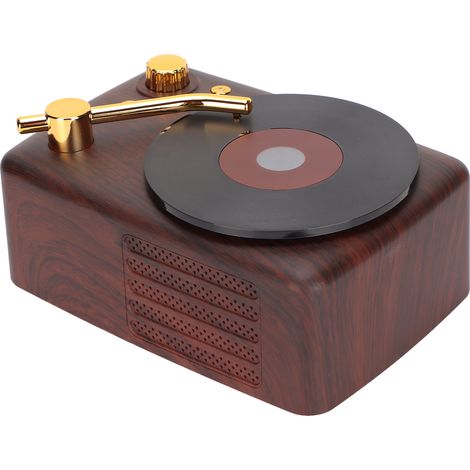 USB-wiederaufladbarer Stereo-Bluetooth-Lautsprecher im Retro-Schallplattenspieler-Design, Mini-Funklautsprecher für Auto, Laptop und Mobiltelefon (1/5)