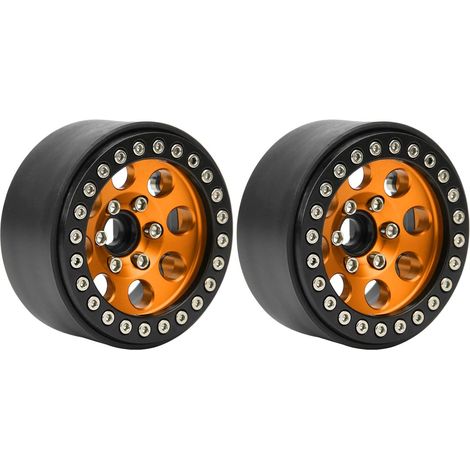2 Pièces 0,9 Pouces Accessoire de Moyeu de Roue en Alliage d'aluminium de Voiture RC avec 8 Trous Rouge-et Mise à Niveau (Or Noir) (1/5)