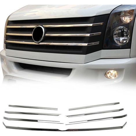 Moulure de Grille de Calandre Compatible avec VW Crafter 2012-2017, Garniture Baguette de Calandre en Acier Inoxydable Argent (1/5)