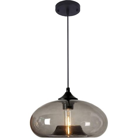 Lampe à Suspension en Verre rétro Loft Bar Plafond E27 luminaire pour Cuisine Salle à Manger et Chambre 28 cm décor (Turquoise) (1/5)