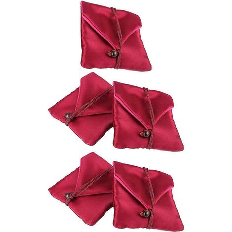 Lot de 5 pochettes cadeaux pour bijoux, multifonctionnelles, idéales pour ranger pendentifs, colliers et boucles d'oreilles.-Red (1/5)