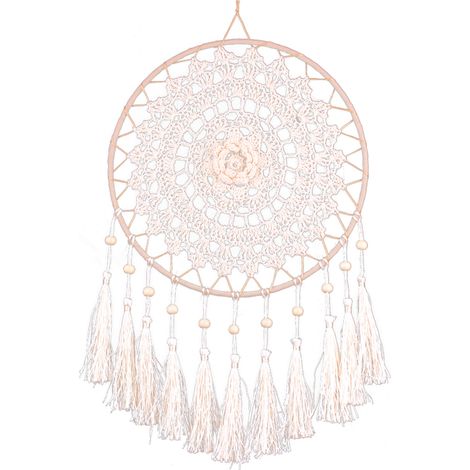 Attrape Rêves Fait Main - Anneau En Fer Robuste Et Plumes Naturelles - Décoration Murale Pour Chambre Et Voiture - 1 Pièce