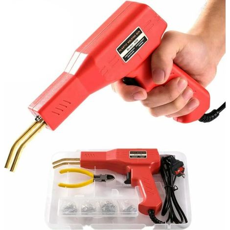 Plastic Welder - 50 W - For Car Bumper And Plastic Parts Repair - Includes 200 Clamps - Red Yellow Silver (1/5)