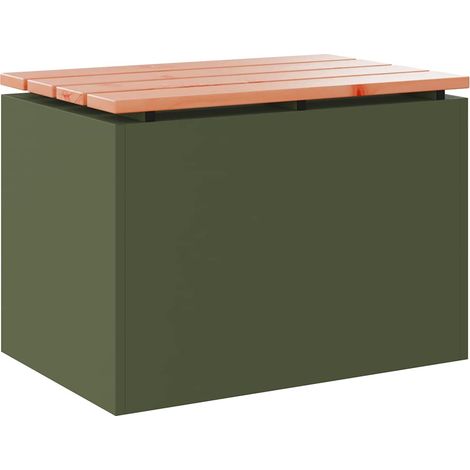 Banco de jardín Verde oliva 60 x 40 x 43 cm Acero vidaXL