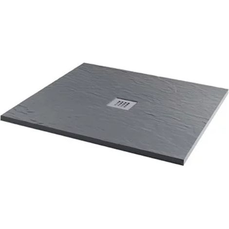 MX Minerals Ash Grey Slate Effect Square Shower Tray 1000mm x 1000mm (1/3)