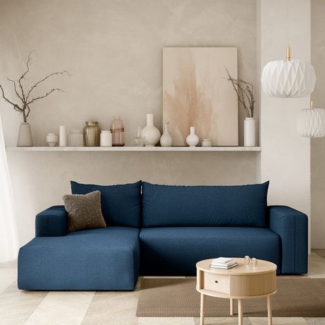 Ecksofa, links umwandelbar, 3-Sitzer, Truhe, Bliss Blau (1/5)