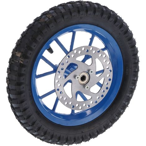 Pneu avant en caoutchouc 12.5x2.75in avec disque de frein et pignon, boulons pour mini moto tout-terrain 47cc 49cc 2 temps, bleu (1/5)