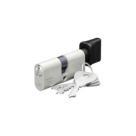 DOPPIO CILINDRO OVALE IN ALLUMINIO CON POMOLO 143P mm.54 centrato (27x27) (143.27.27P) OMEC
