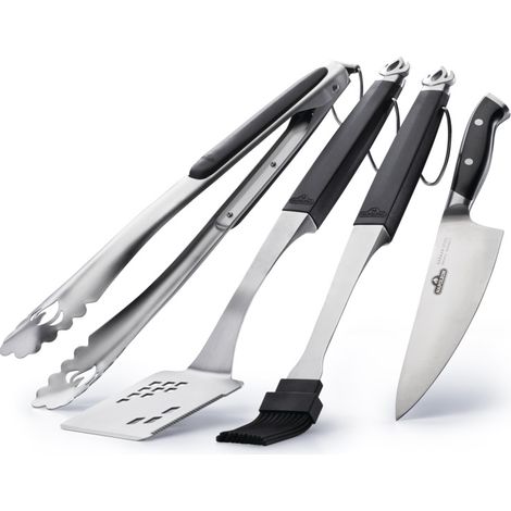 Ensemble de 4 ustensiles de chef - Pince / Spatule / Pinceau / Couteau (1/2)