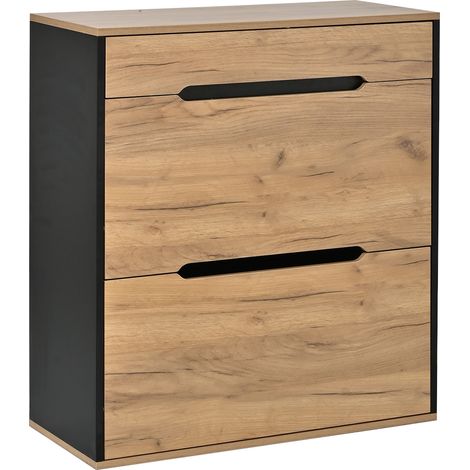 Mobile ingresso modulare con scarpiera, specchio, cassetto e 4 ganci, 156x36x176 cm (1/5)