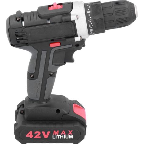 Perceuse électrique sans fil 42 V, 2 vitesses variables, tournevis portable en alliage de zinc 350/1400 tr/min (1/5)