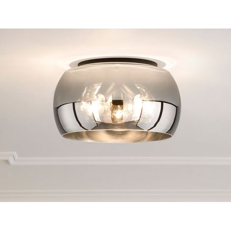 LED Deckenleuchte rund aus Rauchglas Industrial, Ø 40cm (1/5)