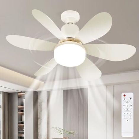 Plafonnier avec ventilateur, ventilateur de plafond LED silencieux, avec éclairage et télécommande, 3 modes dimmables, 3 vitesses de vent, fonction minuterie, ventilateur de plafond p (1/5)
