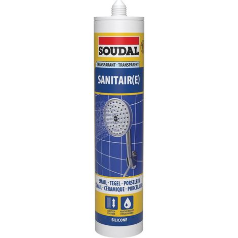 Silicone Sanitaire - Mastic acétique sanitaire - Soudal - 290 ml Transparent