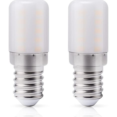 Ampoule LED réfrigérateur E14, Blanc chaud 2700K, 3W remplace l'ampoule halogène 30W pour réfrigérateur, 300LM, Petit culot à vis lampe LED pour frigo, hotte, machine à coudre, 2 Unité (1/5)