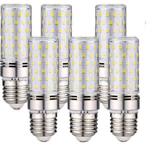 Lot de 6 ampoules LED E27 -16 W Blanc froid 6000 K 1600 lm (équivalent à une ampoule halogène de 150 W) AC 200-240 V, non dimmable, grand culot à visser E27 LED, angle de faisceau 360° (1/5)