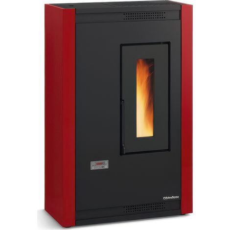Stufa a Pellet Ventilata Slim Nordica Extraflame Luisella 5.0 V5 Bordeaux 5,1 kW