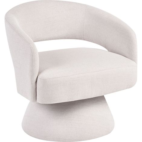 Poltrona in stile minimalista scandinavo imbottita in tessuto bianco sporco Eidal