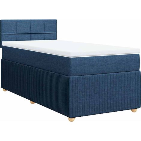Maison Exclusive - Boxspringbett mit Matratze Blau 90x190 cm Stof