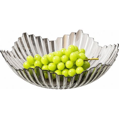Plateau à fruits rayé pour animaux de compagnie, grand format, noir transparent, en plastique, élégant plateau à bonbons vintage, idéal pour ranger les en-cas sur une table basse. (1/5)