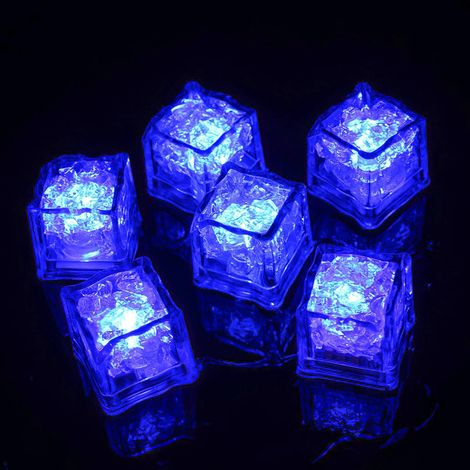 Glaçon Lumineux Led Bleu Faux Glaçons Reutilisable, Ice Cubes Fausse Glace pour Light Up Champagne Bucket décoration pour Cocktail Fête/Mariage/Bar/D'anniversaire (1/5)
