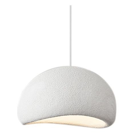 Lampadario in stile Wabi-Sabi - Tipo A - Bianco testurizzato - 30 cm - Si prega di notare che la lampadina non è inclusa. (1/5)
