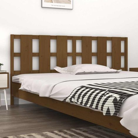 vidaXL Cabecero de cama madera maciza pino marrón miel 205,5x4x100 cm (1/5)