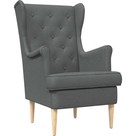 Sillón Gris oscuro Tela vidaXL