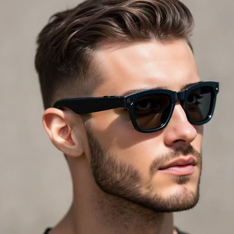 Lunettes Caméra Intelligentes 5MP 1080P HD, Lunettes AI avec Traduction 26 Langues, Appels, Musique, V821, PC/ABS, Audio Ouvert, Batterie 230mAh (1/5)