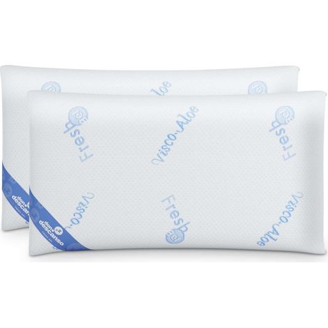 Nalui Almohadas Copos Viscoelástica Blanco Gel Fresh Pack 2 (70x38 cm), Firmeza Media