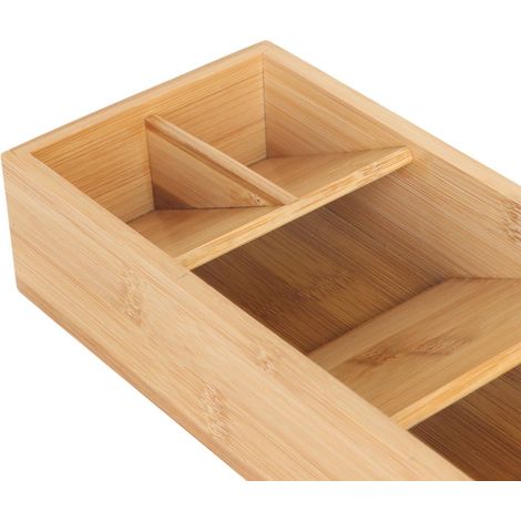 Besteckkasten aus bambus 5 facher platzsparendes design