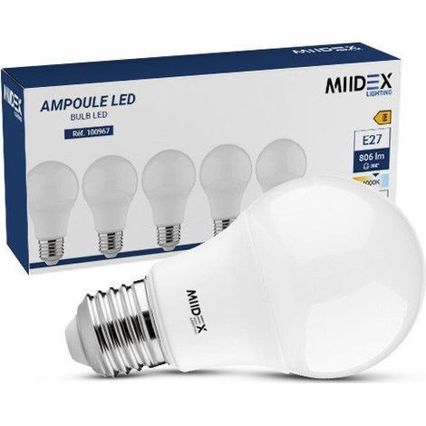 Ampoule LED E27 Bulb 7W 4000K 180 - Pack de 5 Miidex Lighting® (1/4)