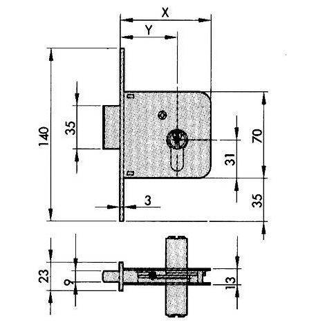 CERRADURA EMBUTIR 601-70 HL