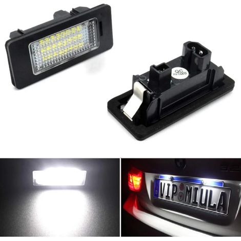 2 Pack Car License Plate Lights For B MW 1 3 5 X Series Error Free 2W 24 LED White Rear License Plate Light Lamp Direct Replacement X5 X6 M3 E39 (1/5)