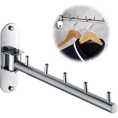 Ganci appendiabiti da parete in acciaio inox, girevoli a 180° e pieghevoli, adatti per appendiabiti, ganci per armadi e bagni. (1/5)