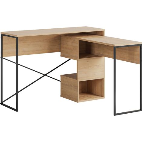 Scrivania modulare in legno "Badau" - 110 x 102 x 77 cm - Beige