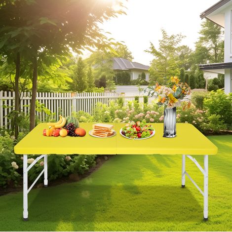 Tavolo pieghevole regolabile in plastica 125 cm OKMYHOME (1/3)