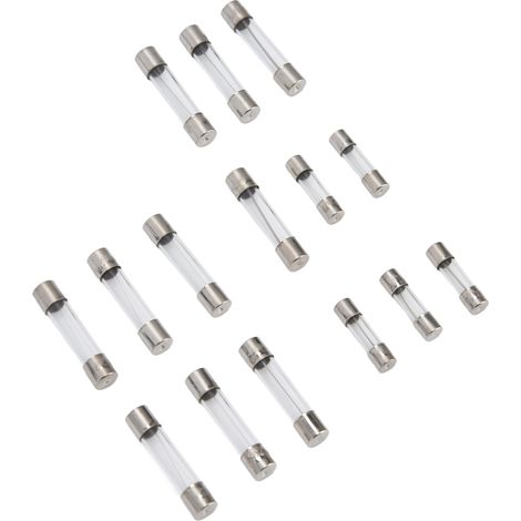Kit de 250 fusibles en verre pour voiture, à action rapide, assortiment de 15 modèles différents, 1-20 A, 250 V
