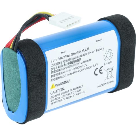vhbw Akku kompatibel mit Marshall Stockwell II Lautsprecher Boxen Speaker (2680 mAh, 7,2 V, Li-Ion)