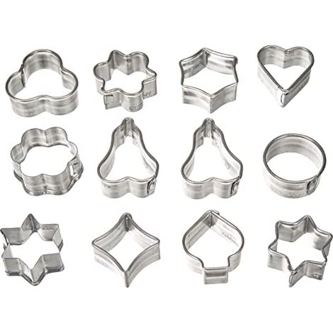 Zenker VE10 4433, 12 Mini stampi per Tagliare la Pasta, sfusi, in lamiera stagnata (1/4)