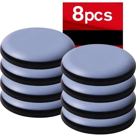 Set mit 8 selbstklebenden Teflonpads, 50 mm – Geräuschdämpfung – Bodenschutz – Für schwere Möbel wie Sofas und Betten (1/5)