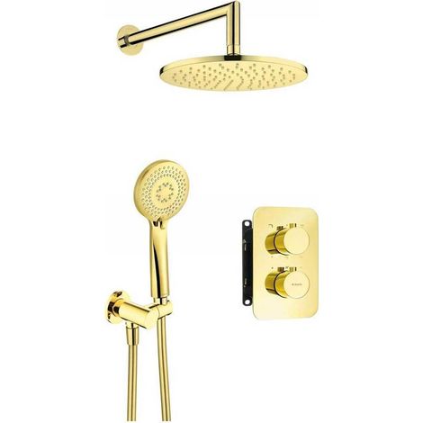 Deante Set de ducha moderno dorado elegante y seguro