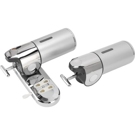 Seifenspender mit Doppelpumpe, 1000 ml, Wandmontage, leicht nachfüllbar, wiederverwendbarer Shampoo-Spender für Badezimmer und Hotels (1/5)