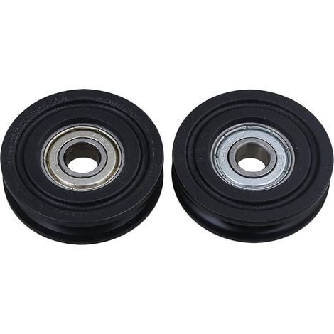 U Type Groove Bearing Pulley Wheel Sliding Door Window Roller Set of 2 Black (1/5)