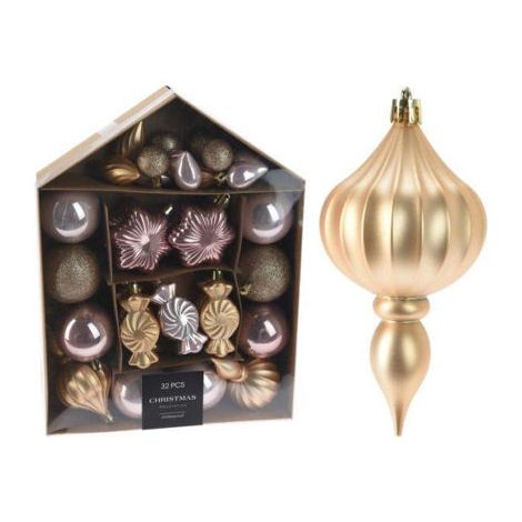 COLGANTE PARA EL ARBOL NAVIDAD 32PZ CHAMPANG