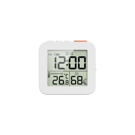 Horloge de salle de bain numérique, minuterie de douche, hygromètre, thermomètre, horloge murale, minuterie de douche étanche, blanc (1/4)