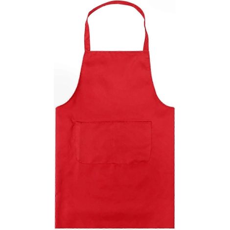 Tablier imperméable sans manches avec poche pour cuisiner et pâtisser, protection contre les éclaboussures de graisse et d'huile, rouge (1/5)